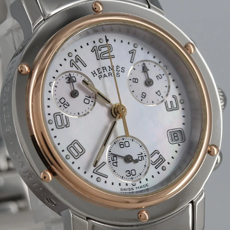 Hermès Clipper - Đồng hồ Chronograph PG Combi CL1.321 SSxGP - Hàng hiệu Chính hãng 873446