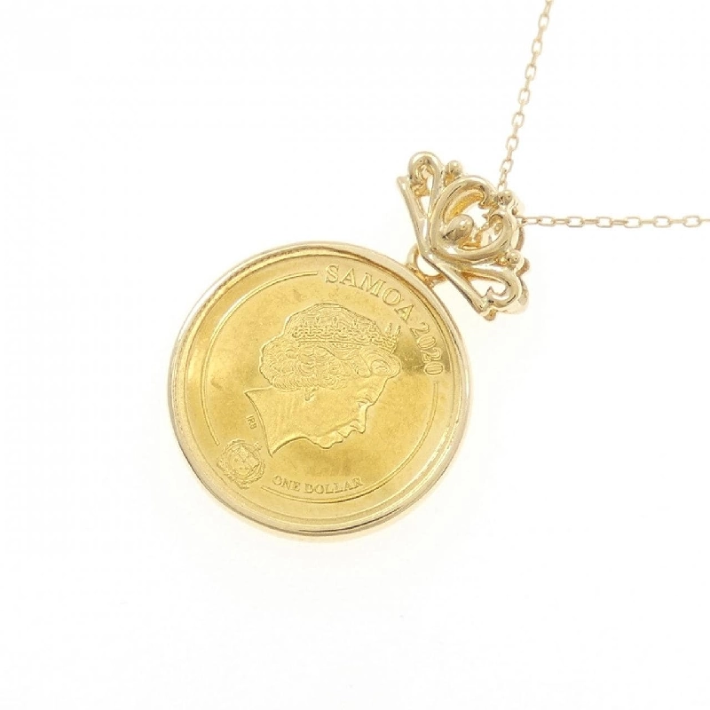 K18YG(枠) Dây chuyền đồng xu kim cương 0.01CT - Hàng hiệu Authentic 858760