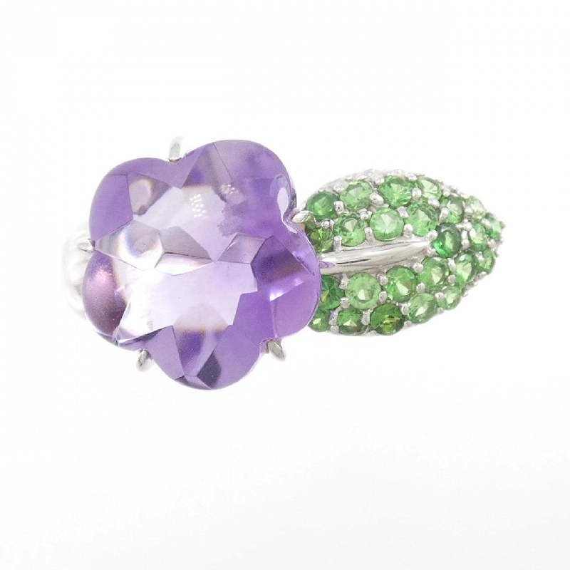 Nhẫn Amethyst K18WG Hoa 671045