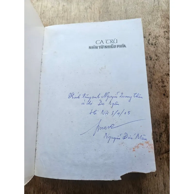 Ca Trù Nhìn Từ Nhiều Phía_ Sách giá trị_ Chữ ký tác giả 757882