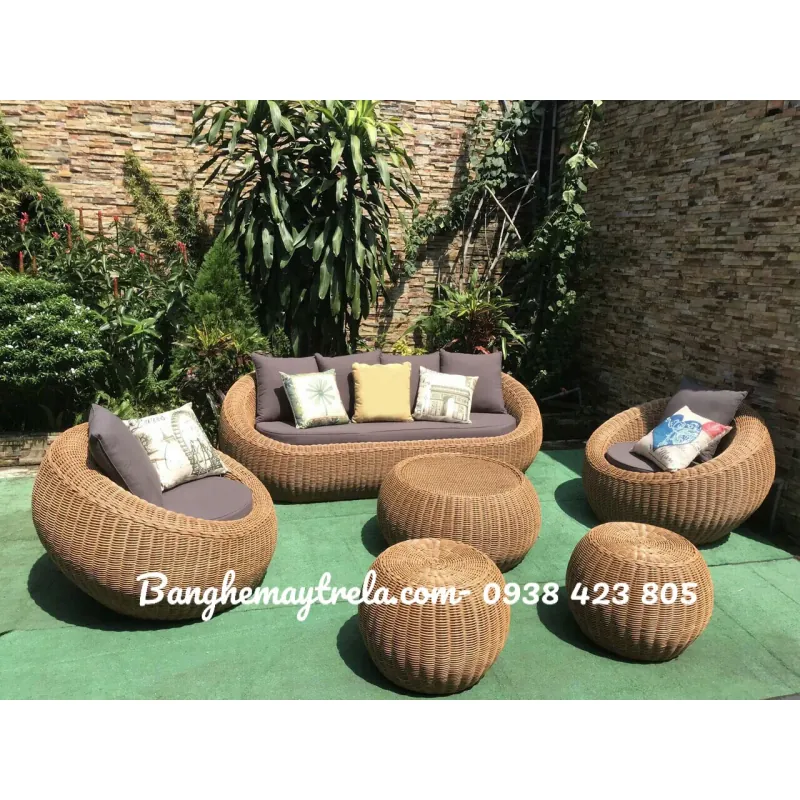Sofa sò mây nhựa phòng khách 702758