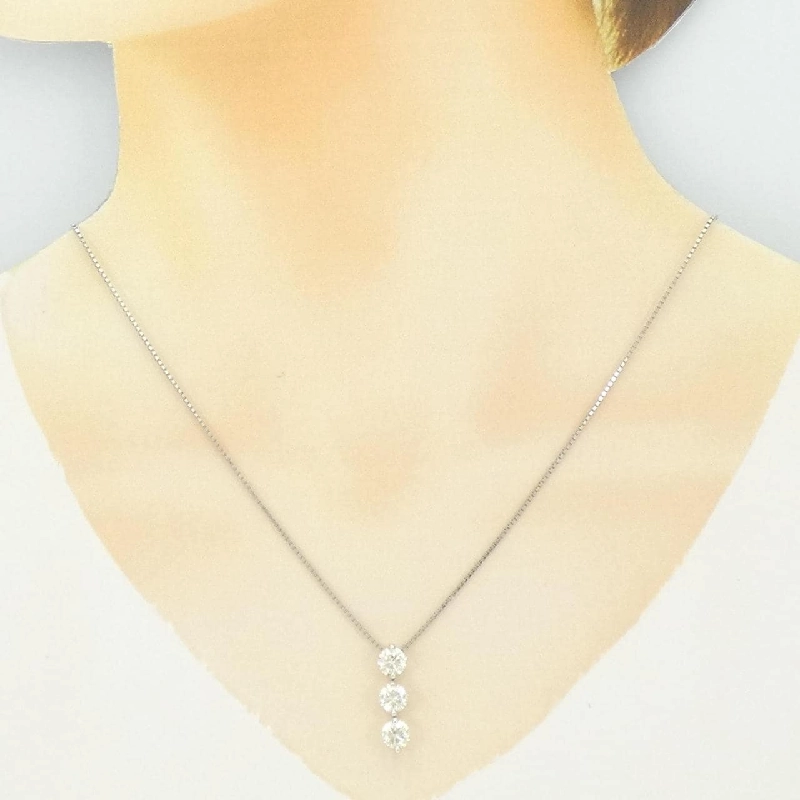 Dây chuyền kim cương ba viên PT900/PT850 2.10CT - Hàng hiệu Chính hãng 856894