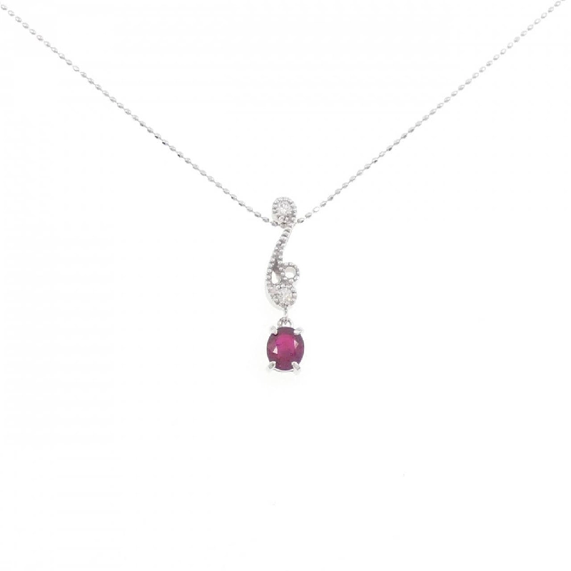 K18WG Dây chuyền ruby 0.59CT - Hàng hiệu Chính hãng 859050