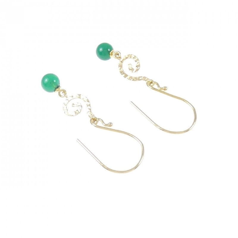 K18YG Đá ngọc bích Bông tai - Hàng hiệu Chính hãng 876655