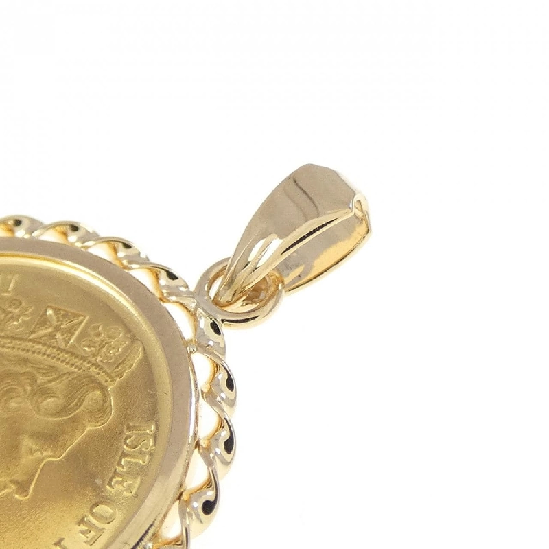 K18YG(枠) Mặt dây chuyền đồng xu - Hàng hiệu Authentic 867136