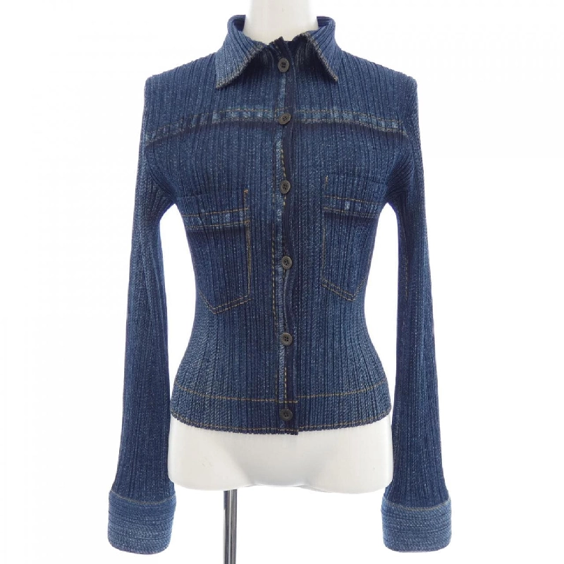 Pleats Please 2002 in chuyển denim PP23-JD921 7557092 áo khoác - Hàng hiệu Authentic 822139