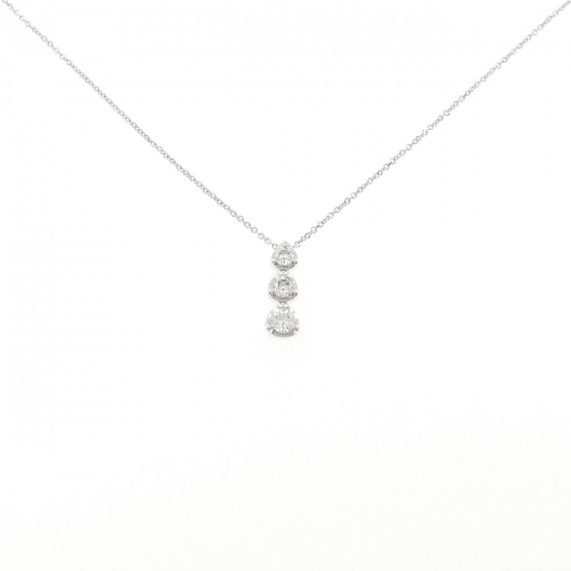 K18WG Dây chuyền kim cương ba viên - Hàng hiệu Authentic 862027