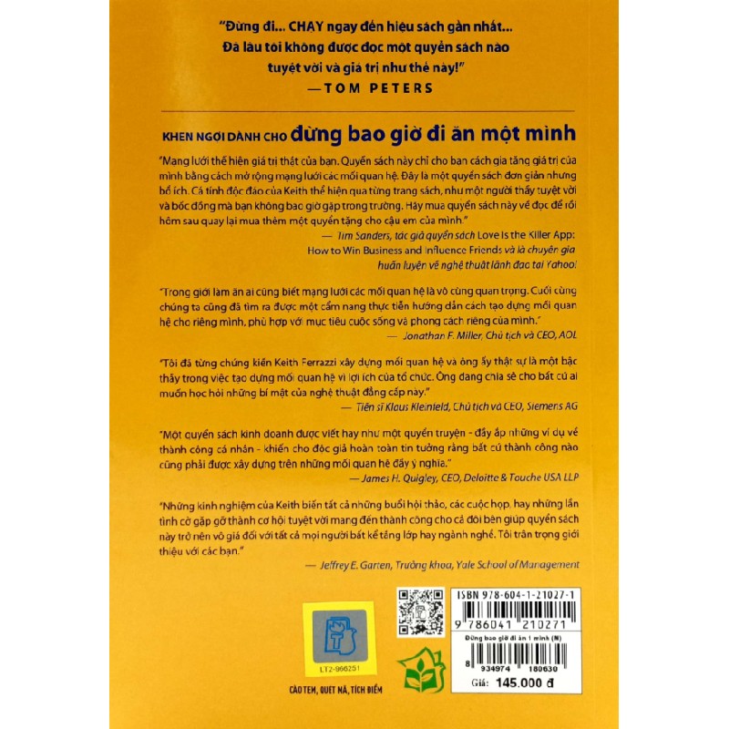 Đừng Bao Giờ Đi Ăn Một Mình - Keith Ferrazzi, Tahl Raz 69810