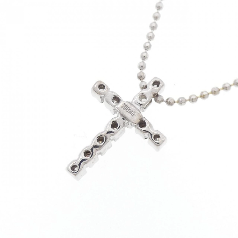 K18WG Dây chuyền kim cương chéo 0.10CT - Hàng hiệu Authentic 867578