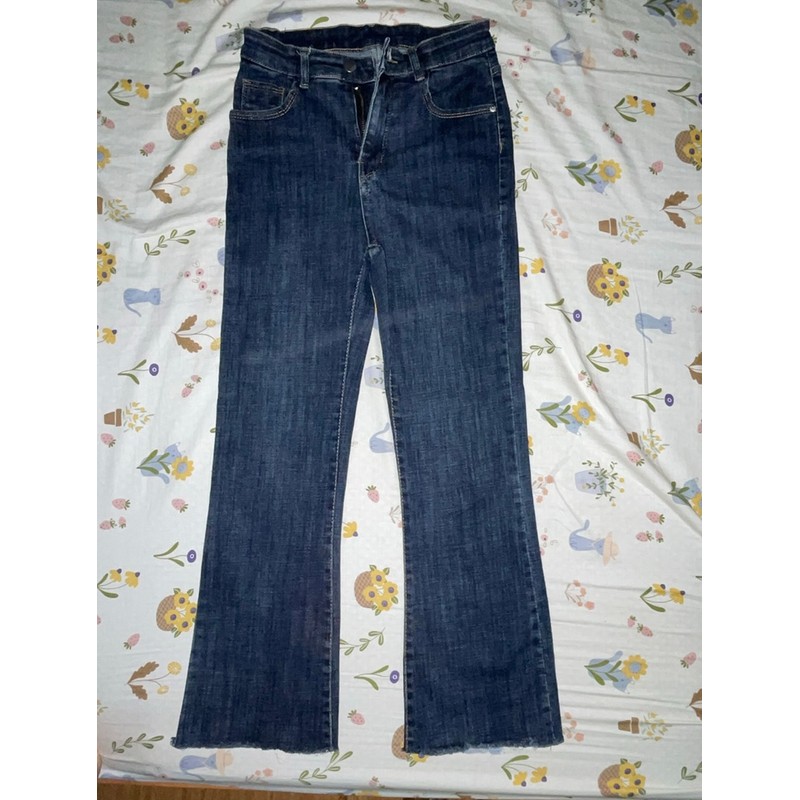 Quần jeans ống loe xanh đậm 195272