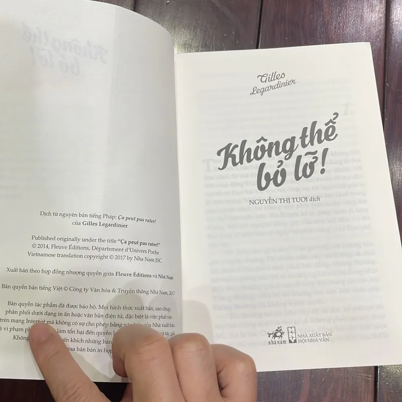 📘 KHÔNG THỂ BỎ LỠ Gilles Legardinier tiểu thuyết Pháp hài hước lãng mạn chữa lành nhẹ  1061731