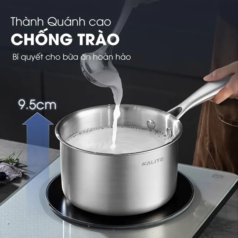 Quánh inox Kalite KSP1601 16cm 3 lớp inox 304 cao cấp, an toàn bền đẹp mới 100% chính hãng 574417
