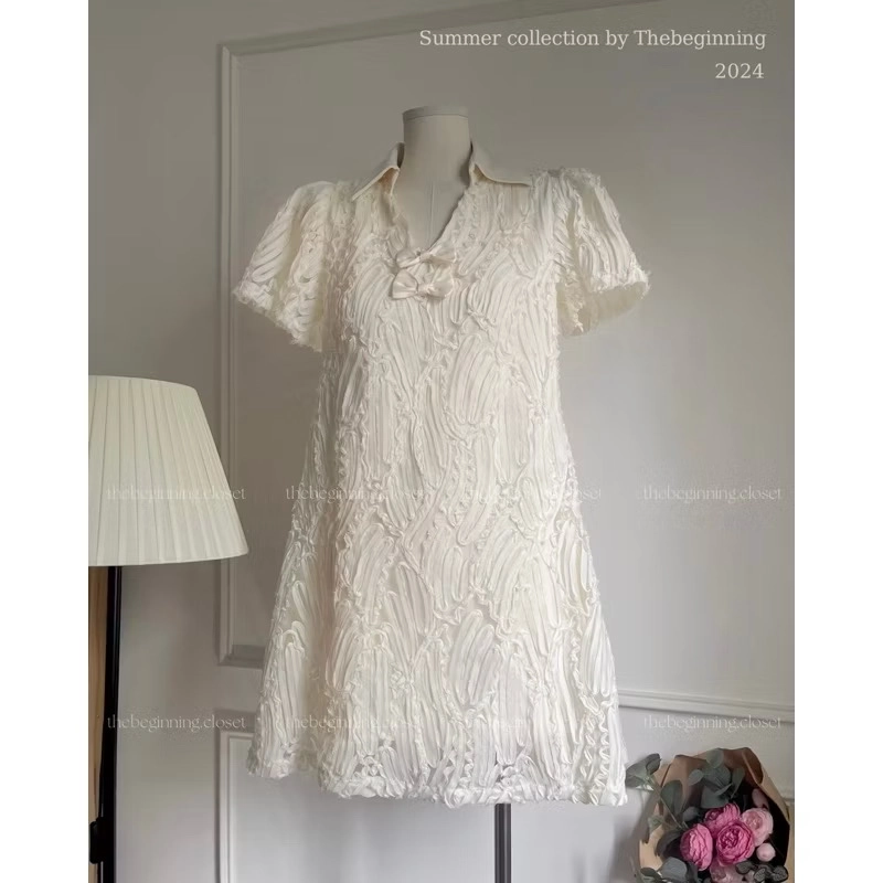 Đầm ren cổ V form babydoll 462785