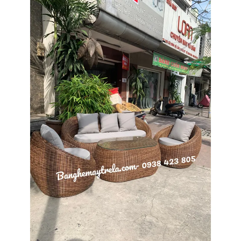 Sofa sò nhựa giả mây giá rẻ 564861