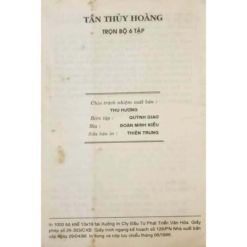 Tần Thủy Hoàng trọn bộ (Vương Trung Văn) 999989