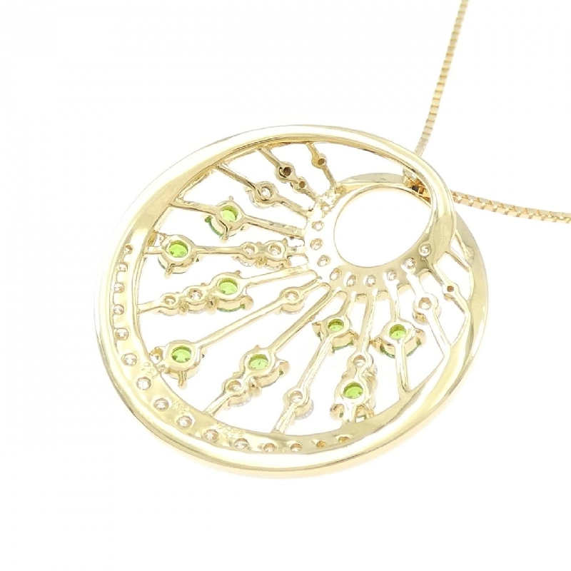 K18YG Đá Garnet Demantoid Dây Chuyền 0.51CT - Hàng hiệu Chính hãng 857694