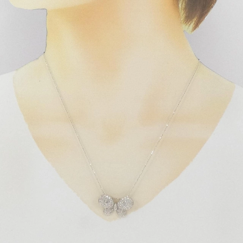 K18WG Bướm Pave Kim Cương Dây Chuyền 1.41CT - Hàng hiệu Chính hãng 848608