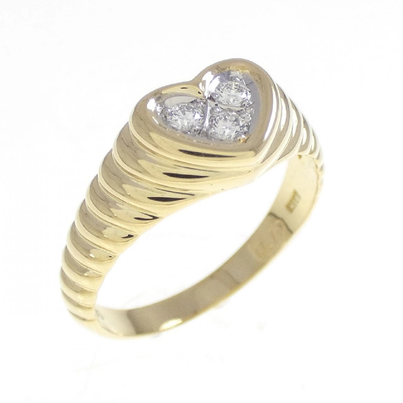 Nhẫn kim cương hình trái tim K18YG/PT900 0.10CT - Hàng hiệu Authentic 852075