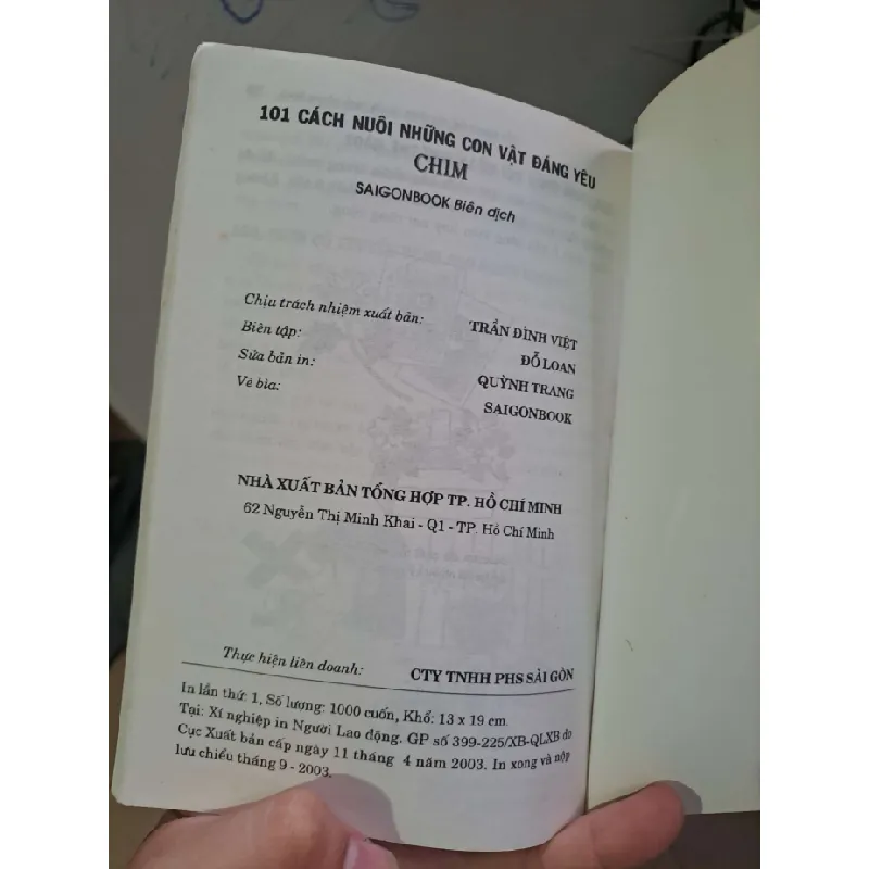 101 cách nuôi những con vật đáng yêu - chim KỸ NĂNG HCM0910 588435