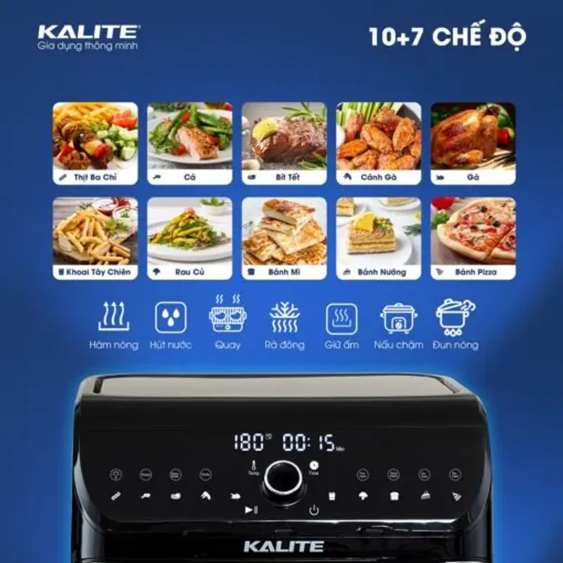 Nồi chiên không dầu KALITE KL-1200 12L, dung tích lớn, mới 100%, tiện lợi, chất lượng 699004