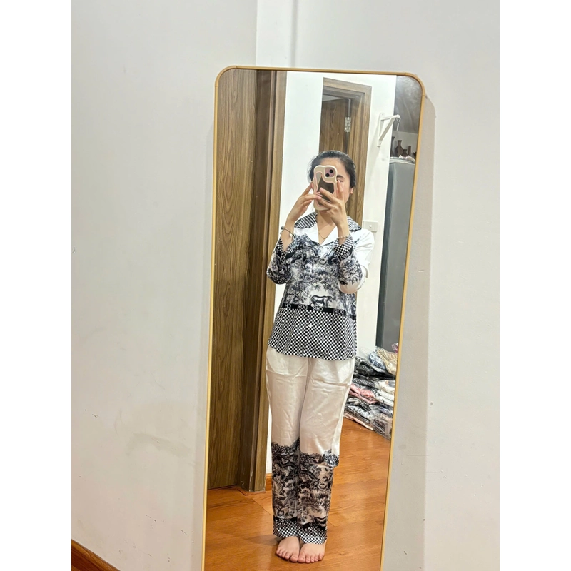 Pijama lụa dài tay 454867