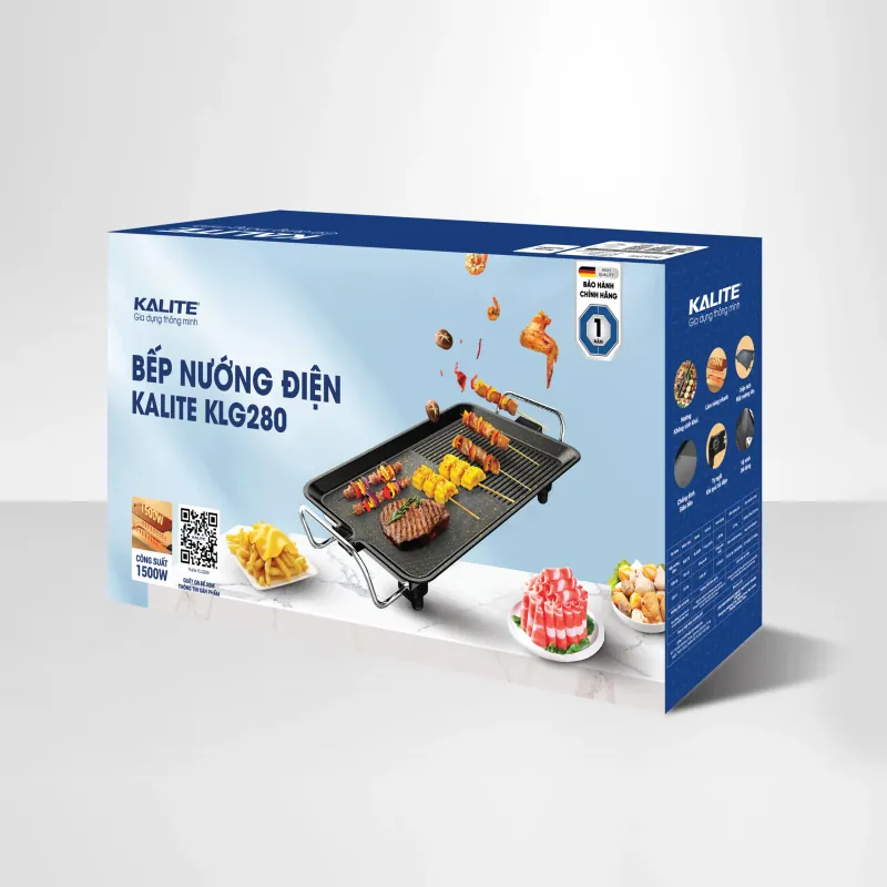 Bếp nướng điện Kalite KLG280 1500W không khói, dễ vệ sinh, mới 100% CHÍNH HÃNG 574461