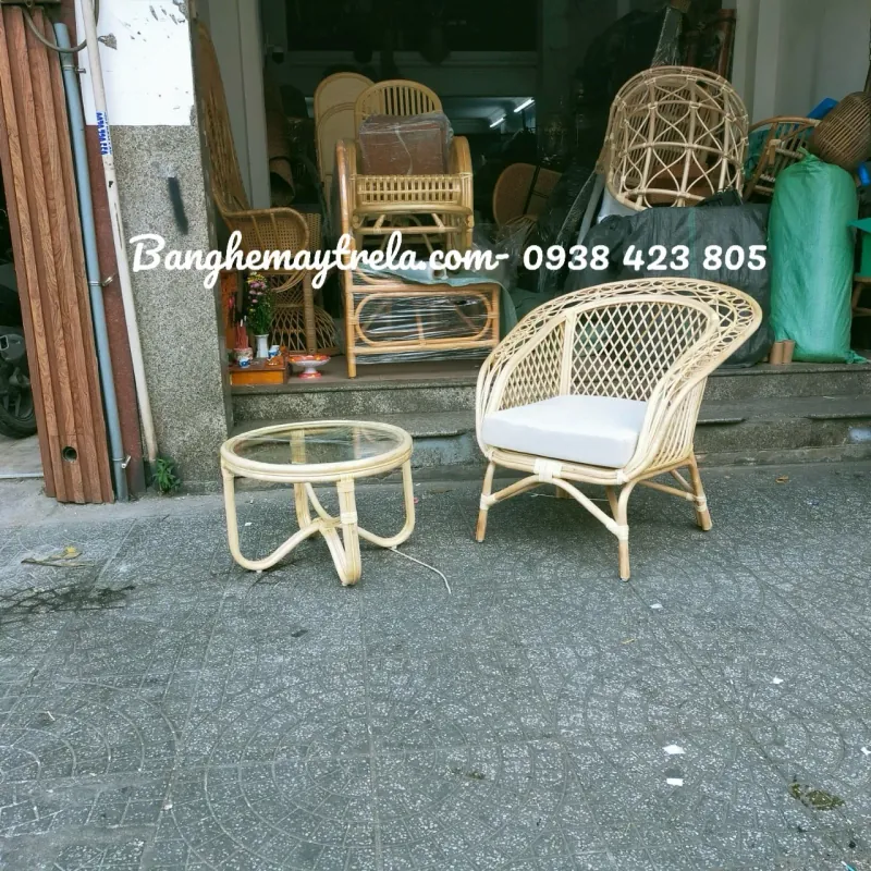 Bộ bàn ghế mây phòng ngủ 682042