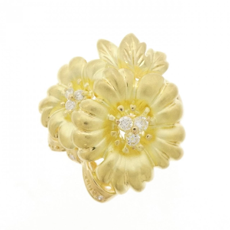 Nhẫn kim cương hoa K18YG 0.14CT 671154