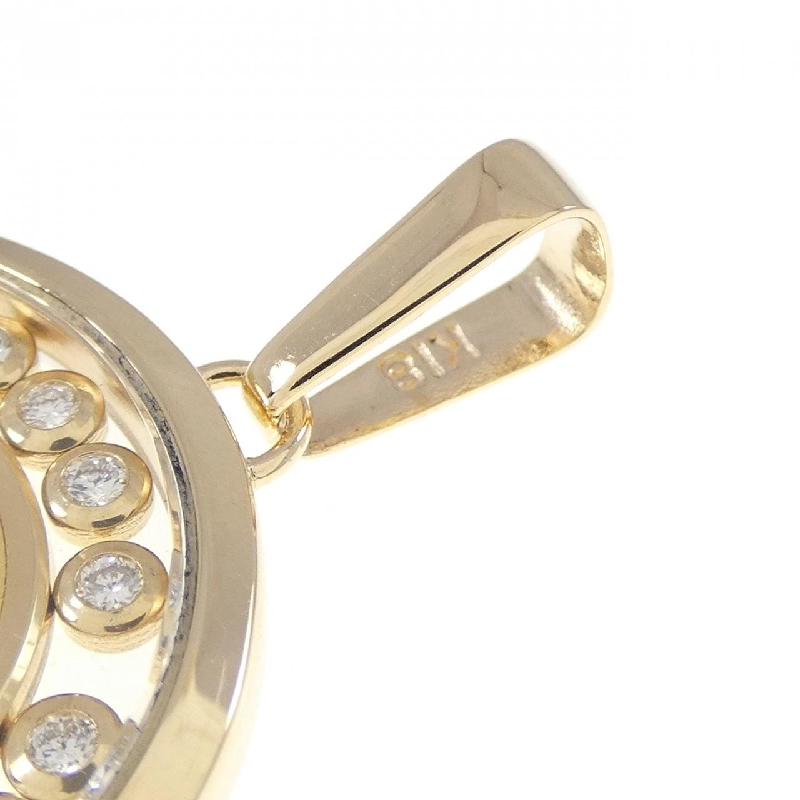 K18YG(khung) Dây chuyền đồng xu kim cương 0.39CT - Hàng hiệu Chính hãng 870515