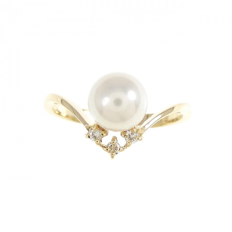 Nhẫn ngọc trai Akoya K18YG 6.4mm 672777