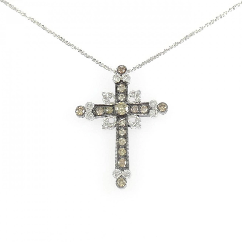 K18WG/K18BG Dây chuyền kim cương chéo 0.92CT - Hàng hiệu chính hãng 858334