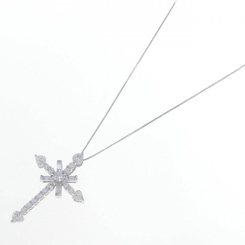 14KWG/K18WG Dây chuyền hình chữ thập Cubic - Hàng hiệu Chính hãng 858604