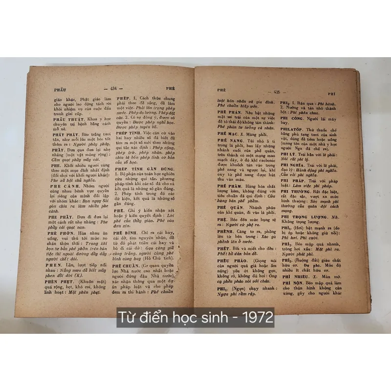 TỪ ĐIỂN HỌC SINH 1972 - tranh in màu 702742