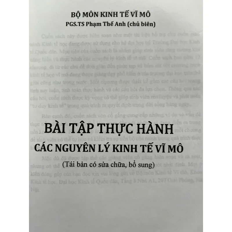 BÀI TẬP THỰC HÀNH NGUYÊN LÝ KINH TẾ VĨ MÔ 702599