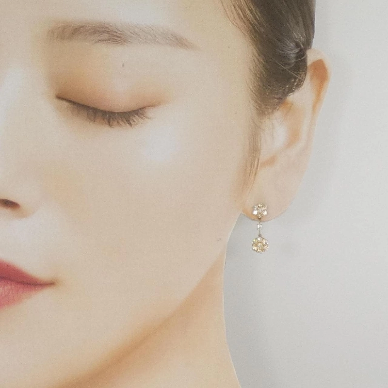 K18YG Bông tai Hoa Kim cương 1.00CT - Hàng hiệu Chính hãng 867016