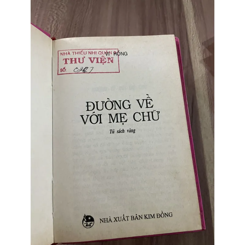  Tủ sách vàng bìa cứng - Kim Đồng - -Đường về với mẹ chữ- Vi Hồng  789036