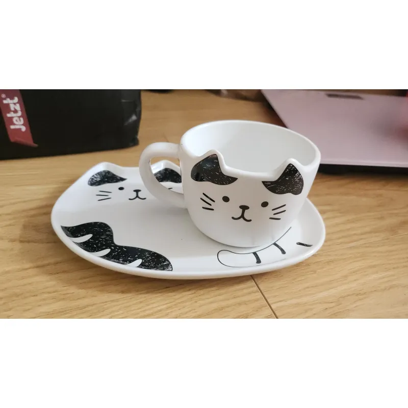 Bộ Tách Trà Hình Mèo Đen Trắng dễ thương 1030203