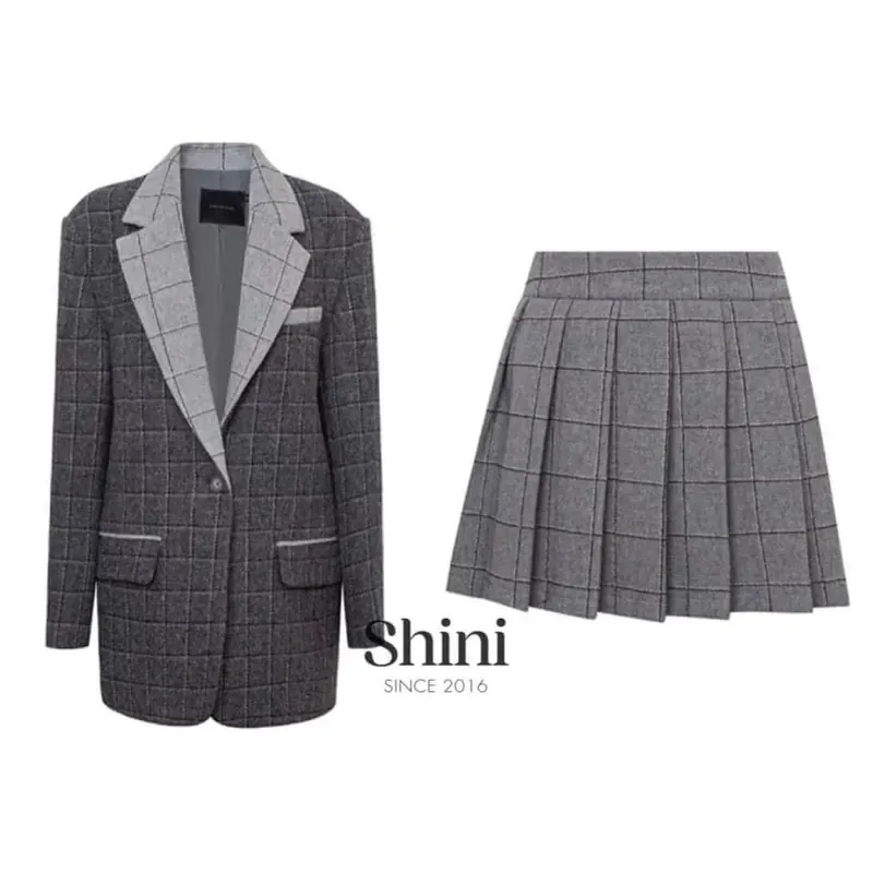 Set áo khoác dạ sz M + chân váy Hàn Quốc sz L 570425