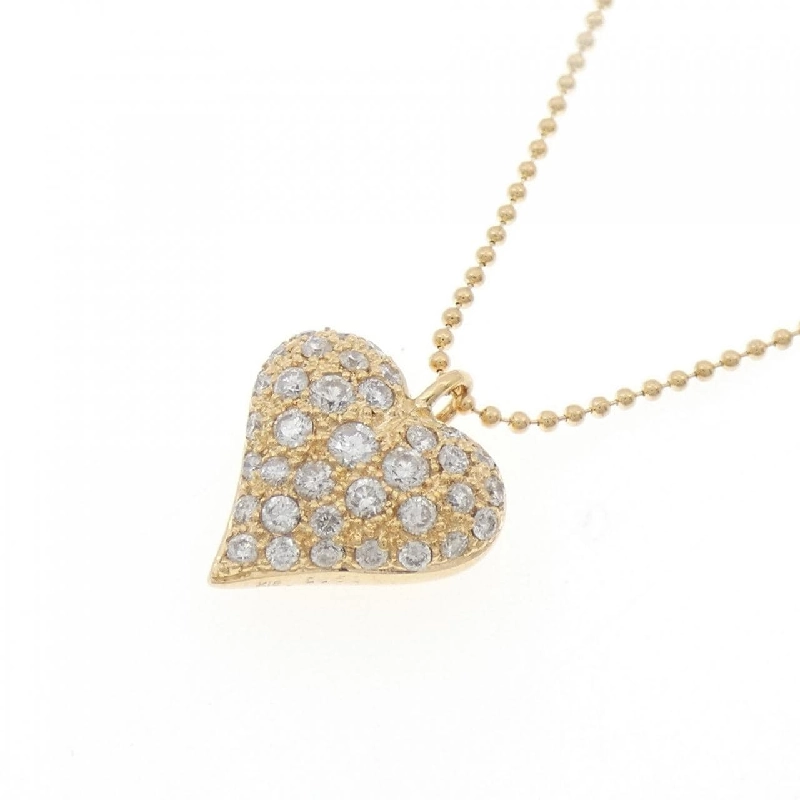K18YG Dây chuyền kim cương hình trái tim Pavé 0.50CT - Hàng hiệu Chính hãng 859471