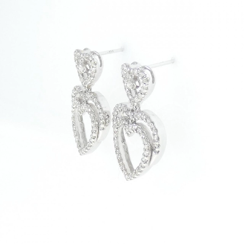 K14WG Bông tai kim cương hình trái tim 0.58CT - Hàng hiệu Chính hãng 868120