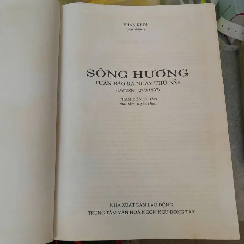 SÔNG HƯƠNG TUẦN BÁO RA NGÀY THỨ BẢY - PHAN KHÔI 1033257