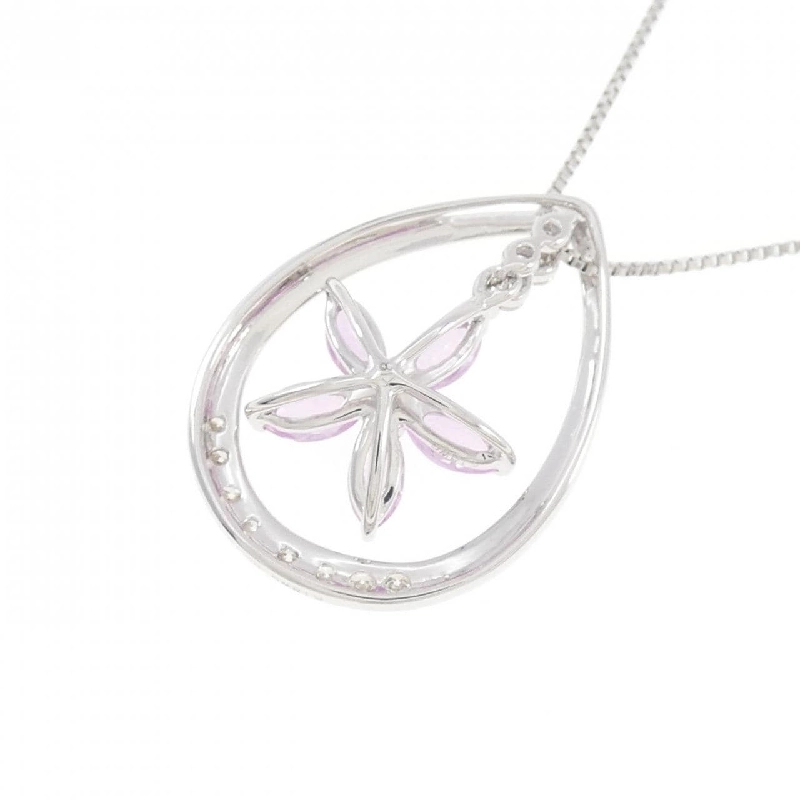 K18WG Dây chuyền hoa sapphire 0.50CT - Hàng hiệu chính hãng 861034