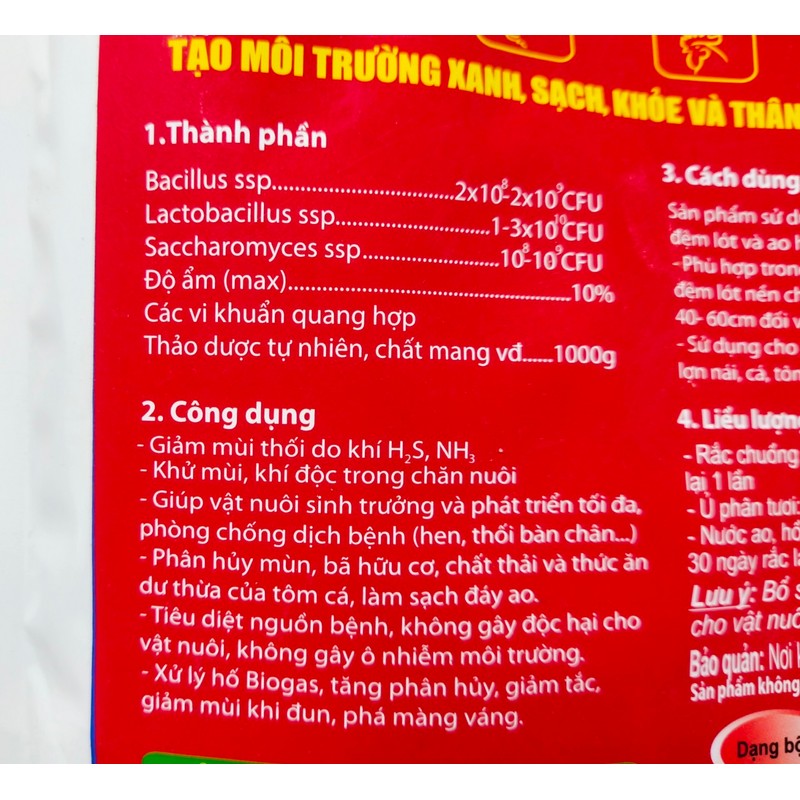Men sinh học ủ phân, lót chuồng, khử mùi hôi cống rãnh loại 0.5 kg 162983