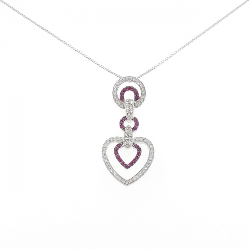 K18WG/K18BG Dây chuyền hình trái tim Ruby - Hàng hiệu Chính hãng 859949