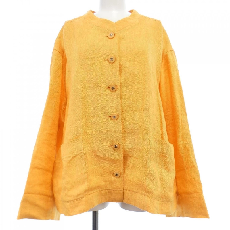 【Mã giảm giá】【Vintage】Áo khoác không cổ CHANEL 638999