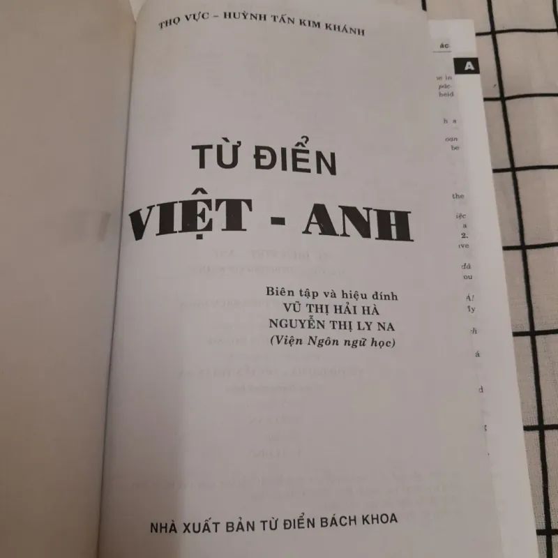 Từ điển VIỆT ANH bìa cứng khổ lớn. Tg. THỌ VỰC & KIM KHÁNH. 594678