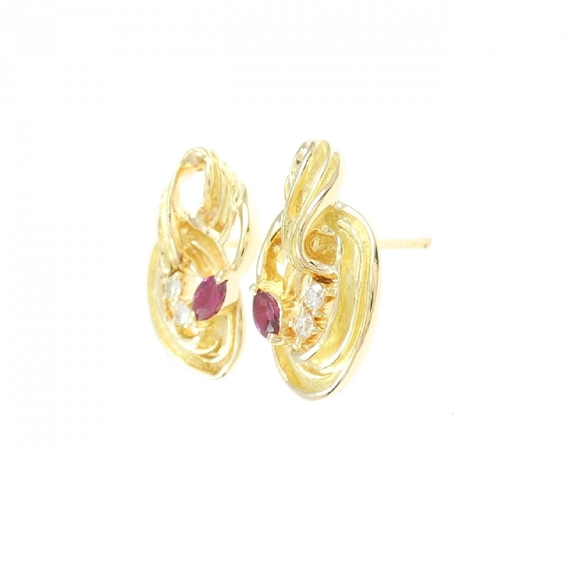 K18YG Bông tai Ruby 0.32CT - Hàng hiệu Chính hãng 870655