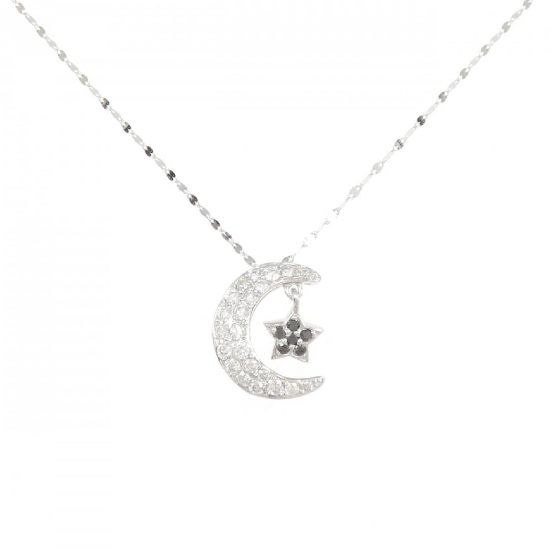 K18WG Mặt Trăng × Ngôi Sao Dây Chuyền Kim Cương 0.25CT - Hàng hiệu Chính Hãng 860732