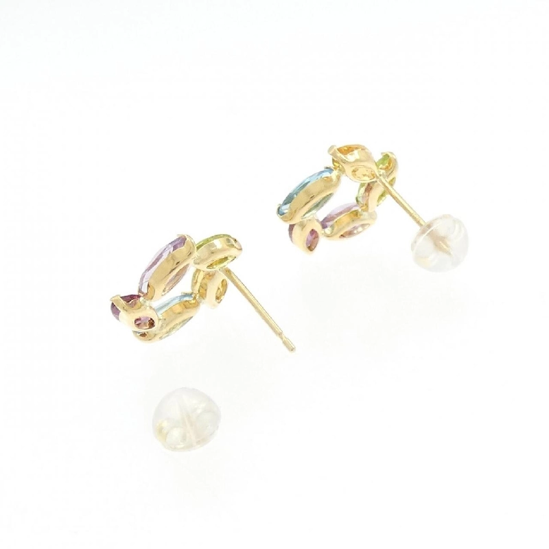 K18YG Đá màu Bông tai - Hàng hiệu Chính hãng 868170