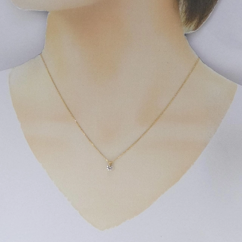 K18YG Solitaire Dây chuyền kim cương 0.30CT - Hàng hiệu Chính hãng 865757